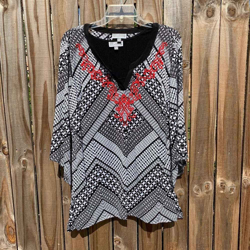 JM Collection 3/4-Sleeve Top/Tunic